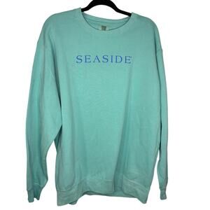 Comfort Colors Seaside Yacht Club Crewneck Sweatshirt Blue Green Size Large 30A